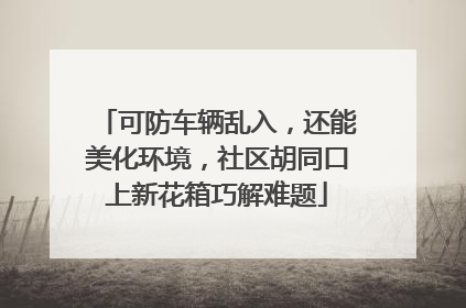 可防车辆乱入，还能美化环境，社区胡同口上新花箱巧解难题