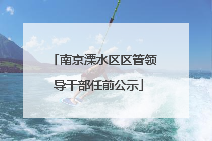 南京溧水区区管领导干部任前公示