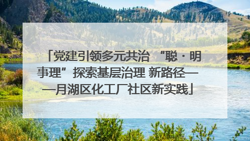党建引领多元共治 “聪・明事理”探索基层治理 新路径——月湖区化工厂社区新实践
