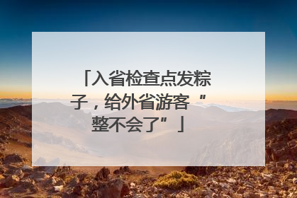入省检查点发粽子，给外省游客“整不会了”