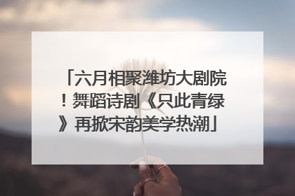 六月相聚潍坊大剧院！舞蹈诗剧《只此青绿》再掀宋韵美学热潮