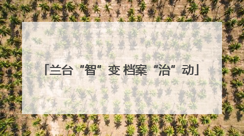 兰台“智”变 档案“治”动
