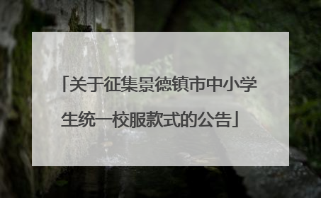关于征集景德镇市中小学生统一校服款式的公告