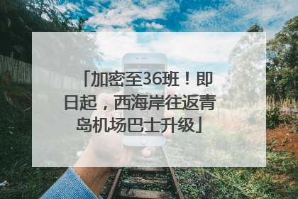 加密至36班！即日起，西海岸往返青岛机场巴士升级