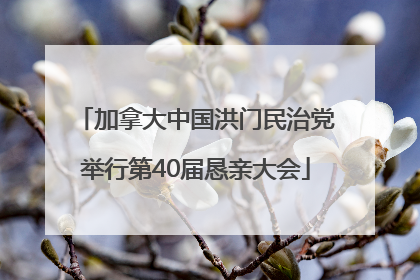 加拿大中国洪门民治党举行第40届恳亲大会