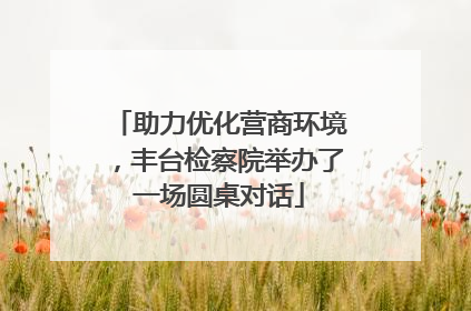助力优化营商环境，丰台检察院举办了一场圆桌对话