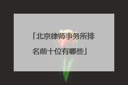 北京律师事务所排名前十位有哪些