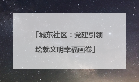 城东社区：党建引领绘就文明幸福画卷