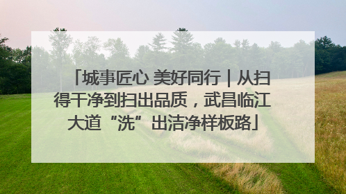 城事匠心 美好同行｜从扫得干净到扫出品质，武昌临江大道“洗”出洁净样板路
