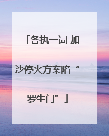 各执一词 加沙停火方案陷“罗生门”