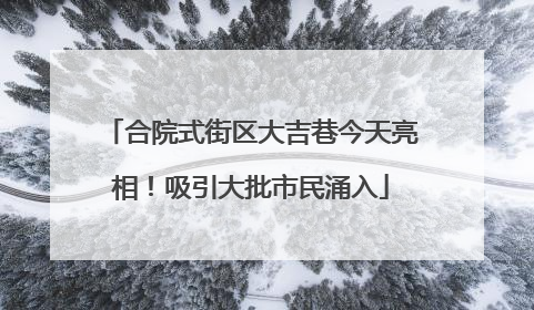 合院式街区大吉巷今天亮相！吸引大批市民涌入