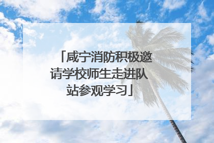 咸宁消防积极邀请学校师生走进队站参观学习