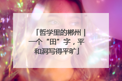 哲学里的郴州｜一个“田”字，平和洞写得平旷