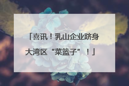 喜讯！乳山企业跻身大湾区“菜篮子”！