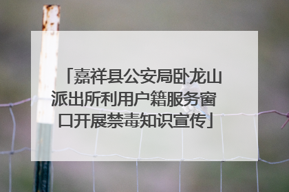 嘉祥县公安局卧龙山派出所利用户籍服务窗口开展禁毒知识宣传