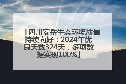 四川安岳生态环境质量持续向好：2024年优良天数324天，多项数据实现100%