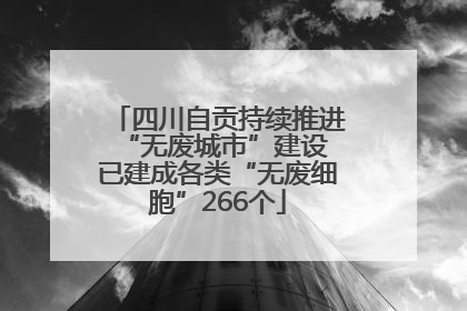 四川自贡持续推进“无废城市”建设 已建成各类“无废细胞”266个