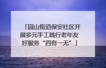 园山街道保安社区开展多元手工践行老年友好服务“四有一无”