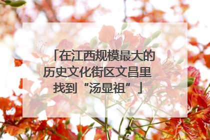 在江西规模最大的历史文化街区文昌里找到“汤显祖”
