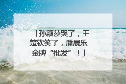孙颖莎哭了，王楚钦笑了，潘展乐金牌“批发”！