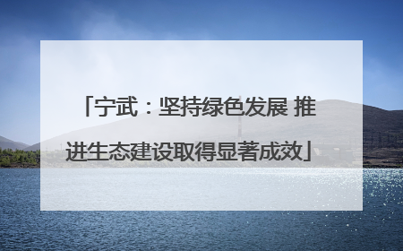 宁武：坚持绿色发展 推进生态建设取得显著成效
