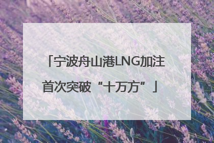 宁波舟山港LNG加注首次突破“十万方”