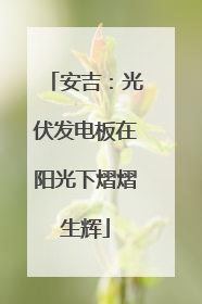 安吉：光伏发电板在阳光下熠熠生辉