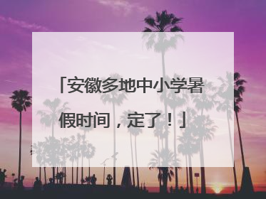 安徽多地中小学暑假时间，定了！