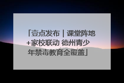 壹点发布｜课堂阵地+家校联动 德州青少年禁毒教育全覆盖