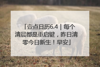 壹点日历6.4｜每个清晨都是重启键，昨日清零今日新生！早安