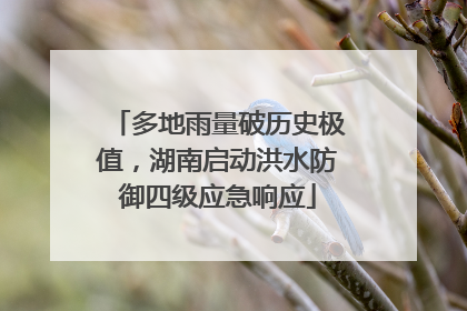 多地雨量破历史极值，湖南启动洪水防御四级应急响应