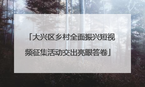 大兴区乡村全面振兴短视频征集活动交出亮眼答卷