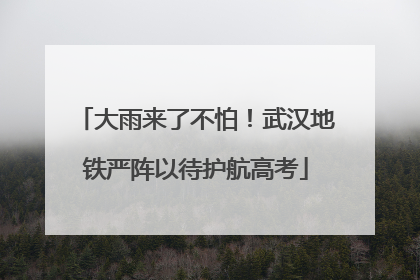大雨来了不怕！武汉地铁严阵以待护航高考