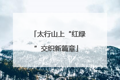 太行山上“红绿”交织新篇章