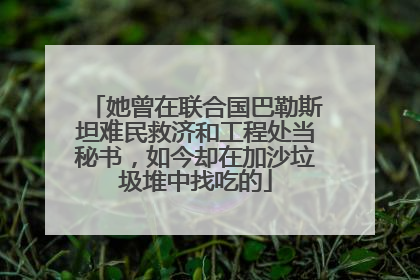 她曾在联合国巴勒斯坦难民救济和工程处当秘书，如今却在加沙垃圾堆中找吃的