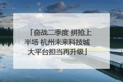 奋战二季度 拼抢上半场 杭州未来科技城大平台担当再升级