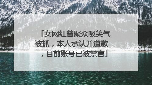 女网红曾聚众吸笑气被抓，本人承认并道歉，目前账号已被禁言