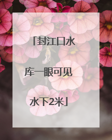 封江口水库一眼可见水下2米
