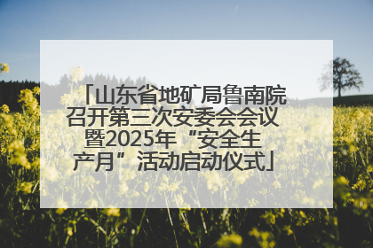 山东省地矿局鲁南院召开第三次安委会会议暨2025年“安全生产月”活动启动仪式