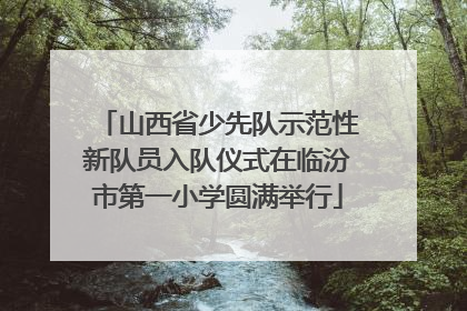 山西省少先队示范性新队员入队仪式在临汾市第一小学圆满举行