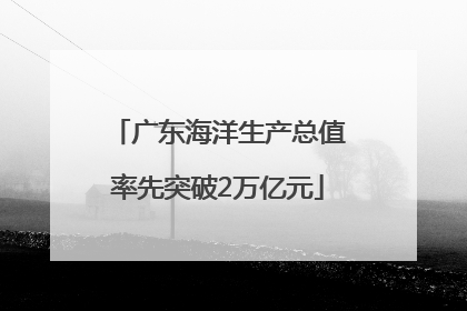 广东海洋生产总值率先突破2万亿元