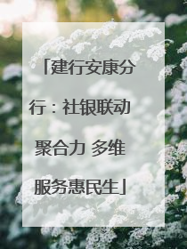 建行安康分行：社银联动聚合力 多维服务惠民生