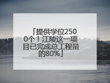 提供学位2500个！江陵这一项目已完成总工程量的80%