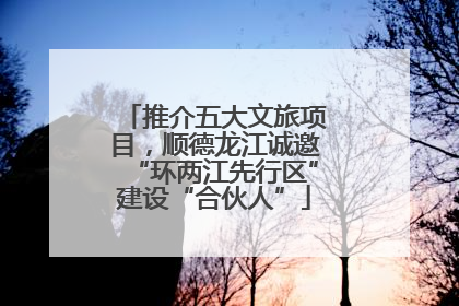 推介五大文旅项目，顺德龙江诚邀“环两江先行区”建设“合伙人”