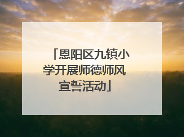 恩阳区九镇小学开展师德师风宣誓活动