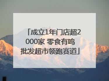 成立1年门店超2000家 零食有鸣批发超市领跑赛道