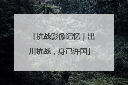 抗战影像记忆｜出川抗战，身已许国