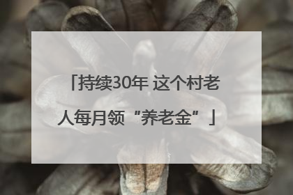 持续30年 这个村老人每月领“养老金”