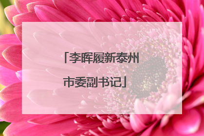 李晖履新泰州市委副书记