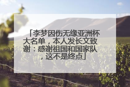 李梦因伤无缘亚洲杯大名单，本人发长文致谢：感谢祖国和国家队，这不是终点